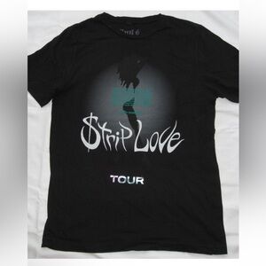 Karol G Strip Love 2022 Tour Short Sleeve Tee Shirt Black Adult Large NEW!